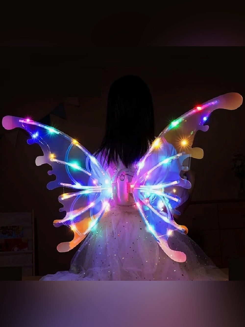 Light-Up Multicolor Fairy Wings Kids Costume